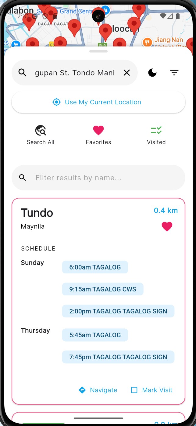 Light mode view of search results